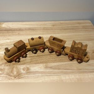 4 Piece Montgomery Schoolhouse Handcrafted Wooden Trains
